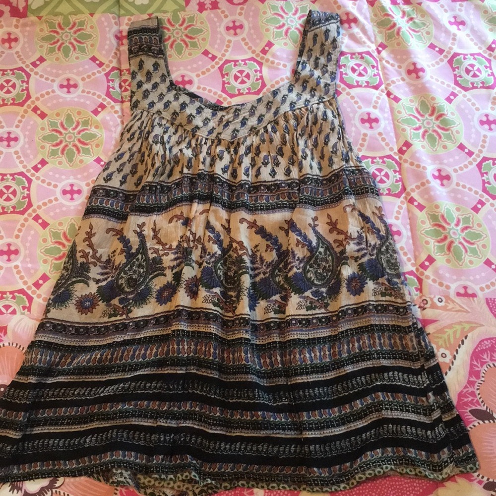 Super hippie Indian print tank top one size